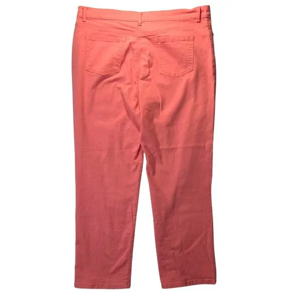 Gloria Vanderbilt Amanda Classic Straight Leg Pink High Rise Jeans Plus Size 18 - Picture 3 of 9